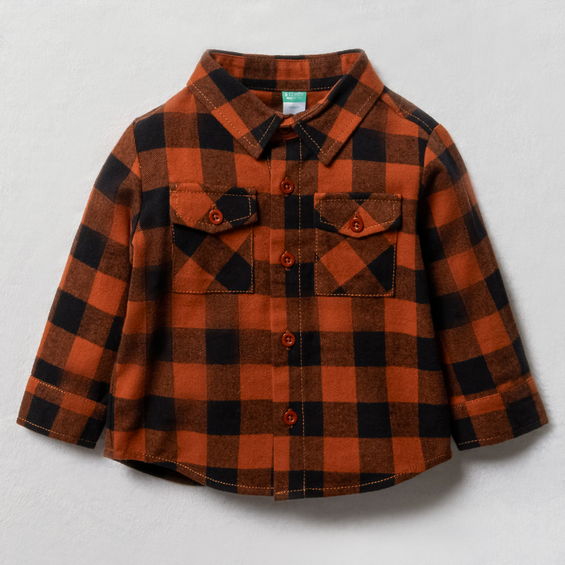 Longsleeved button through shirt rust-RUST-3-6 MTHS