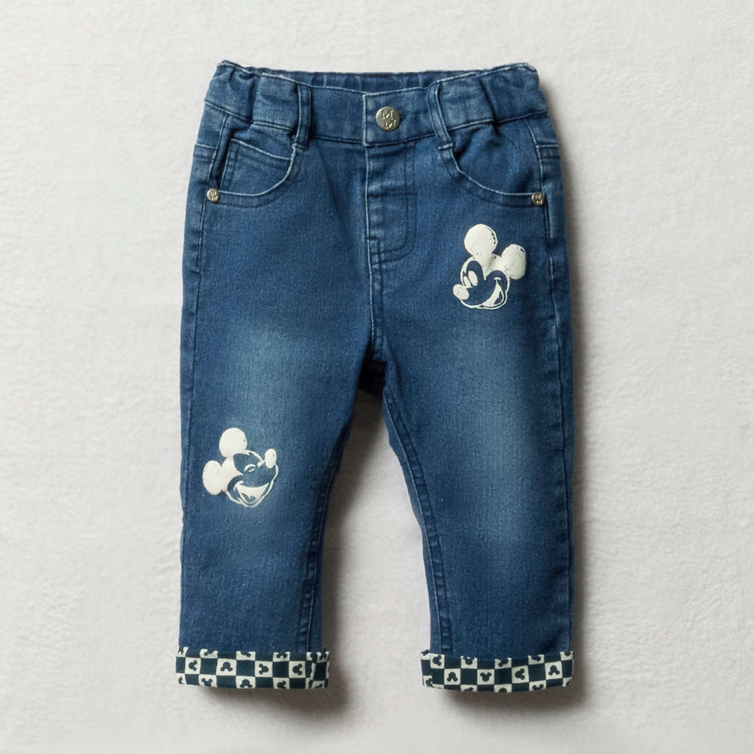 Mickey Mouse tapered denim-MID BLUE-12-18 MTHS