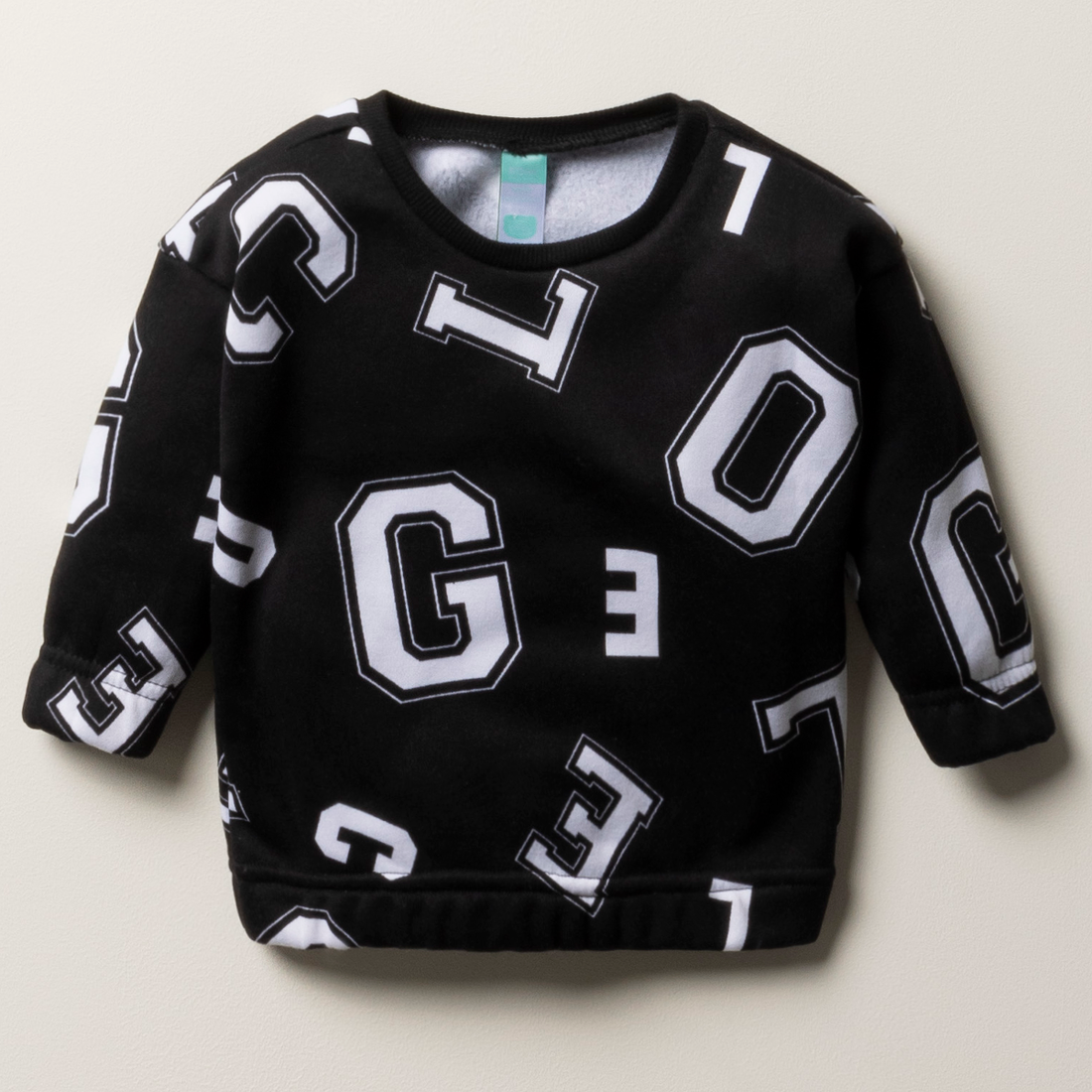 Aop letters crewneck tracktop basic black-BLACK-3-6 MTHS