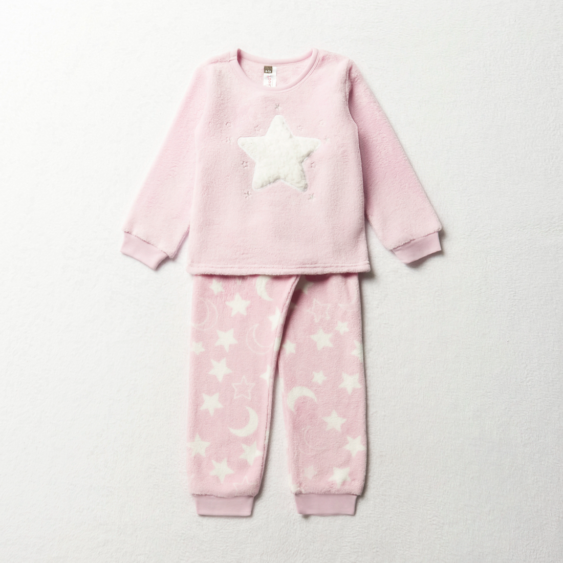 PG star fleece pj-MID PINK-2-3 YRS