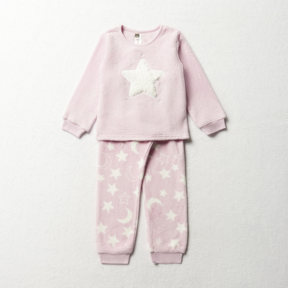 PG star fleece pj-MID PINK-2-3 YRS