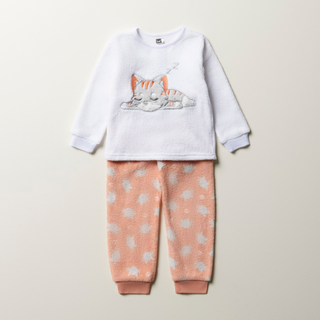 PG I love catnaps fleece pj-CORAL-2-3 YRS