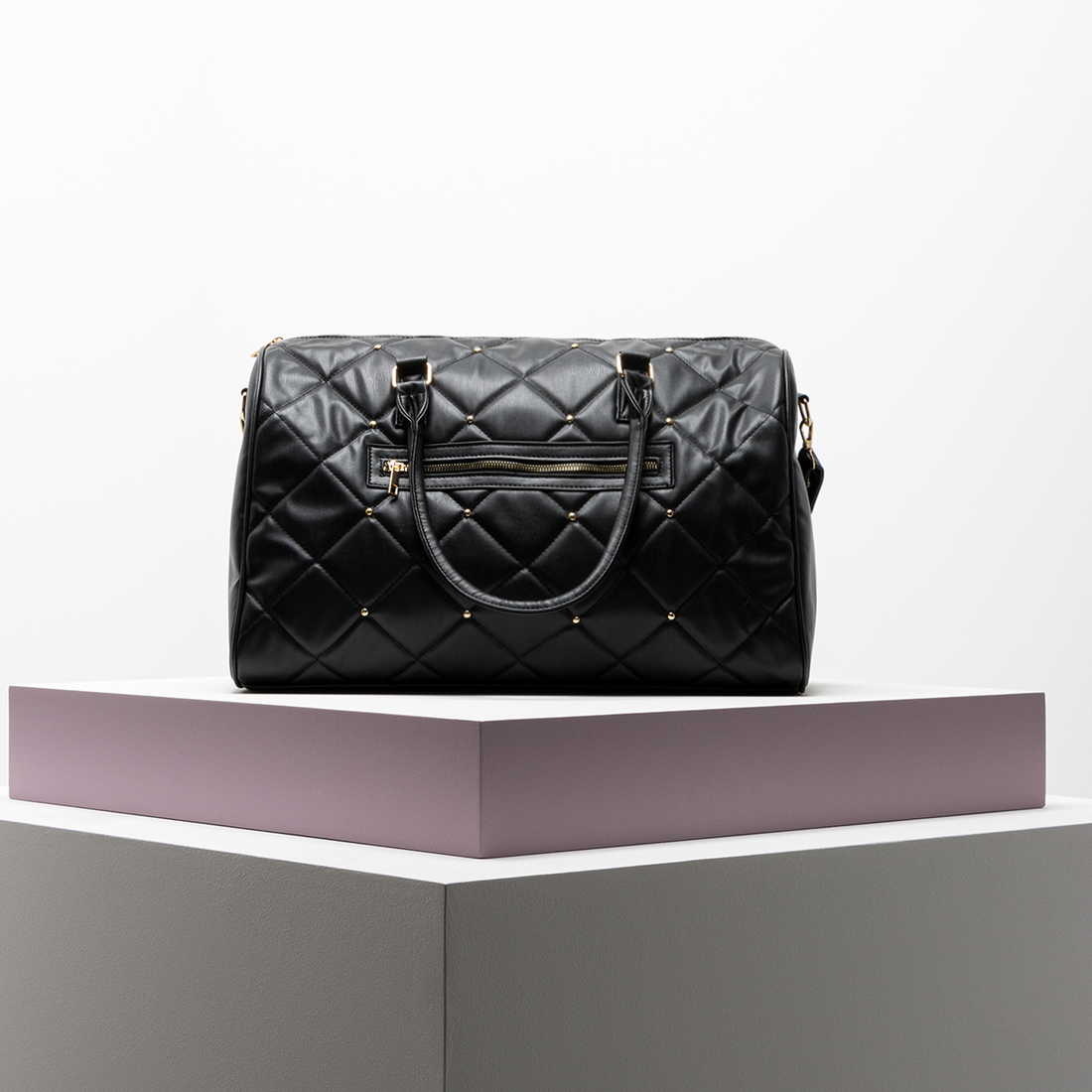 Quilted Weekender bag black-BLACK-ONE SIZE