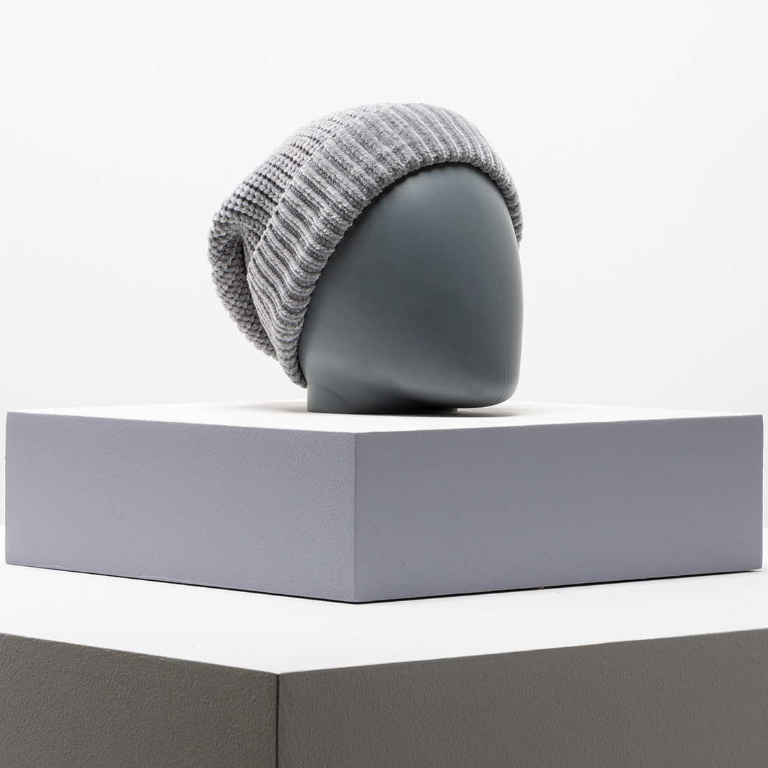 Cable beanie grey-GREY MELANGE-ONE SIZE