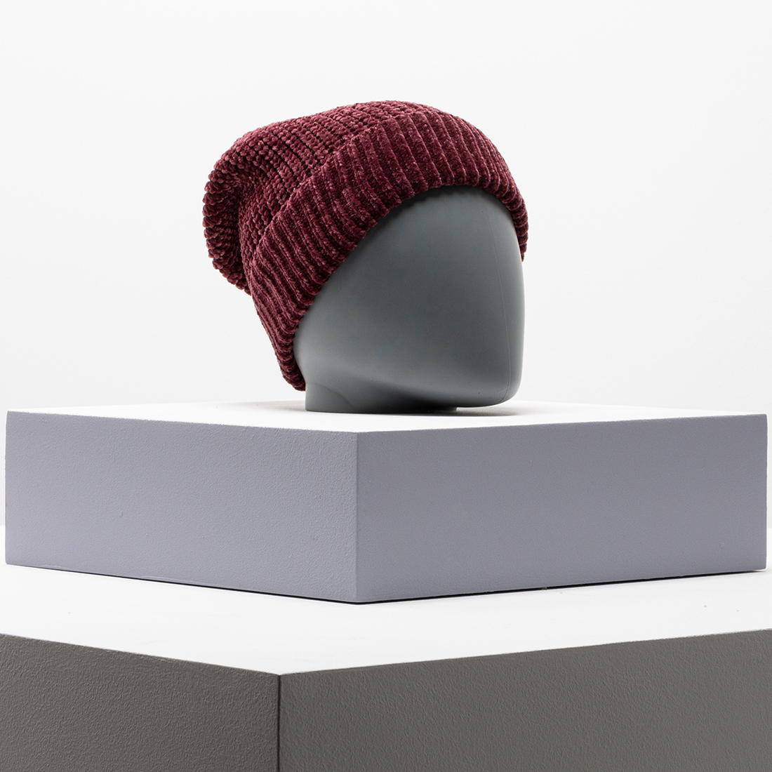 Cable beanie wine-WINE-ONE SIZE