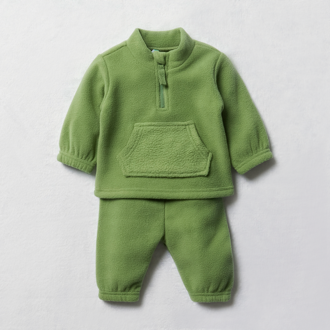 Microfleece tracksuit quarter zip green-GREEN-0-3 MTHS