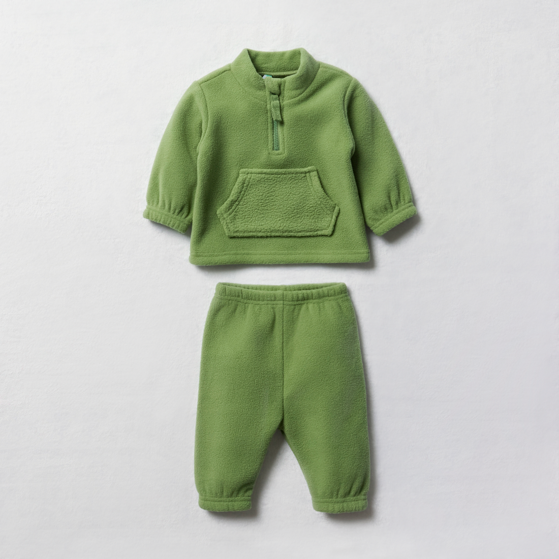 Microfleece tracksuit quarter zip green-GREEN-0-3 MTHS