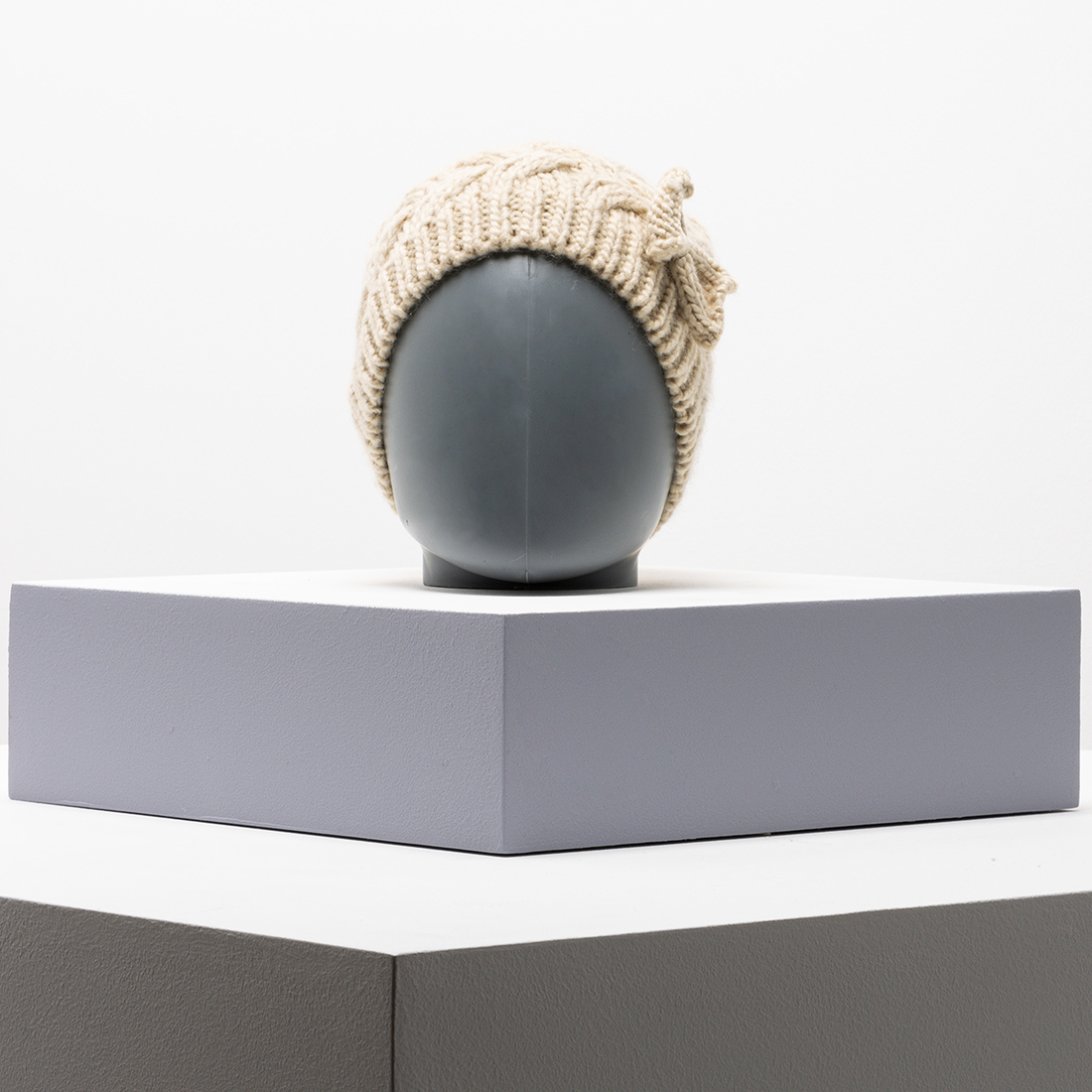 Knitted beret stone-STONE-ONE SIZE