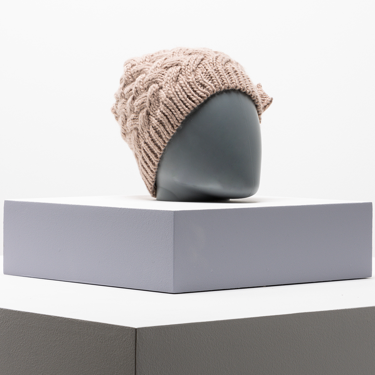 Knitted beret mocca-MOCHA-ONE SIZE