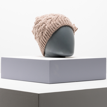 Knitted beret mocca-MOCHA-ONE SIZE