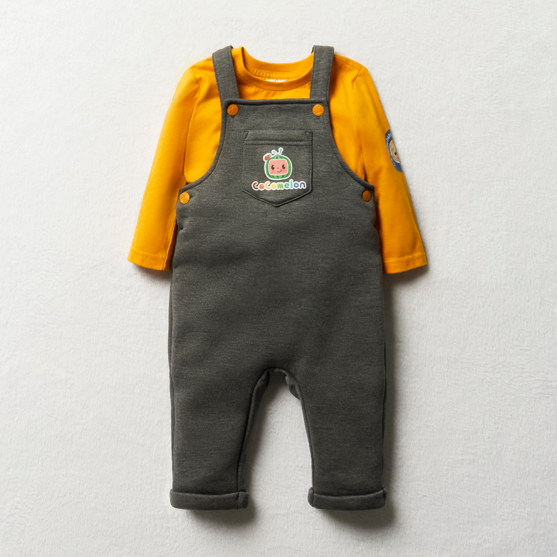 Cocomelon dungaree set charcoal-CHARCOAL-18-24 MTHS