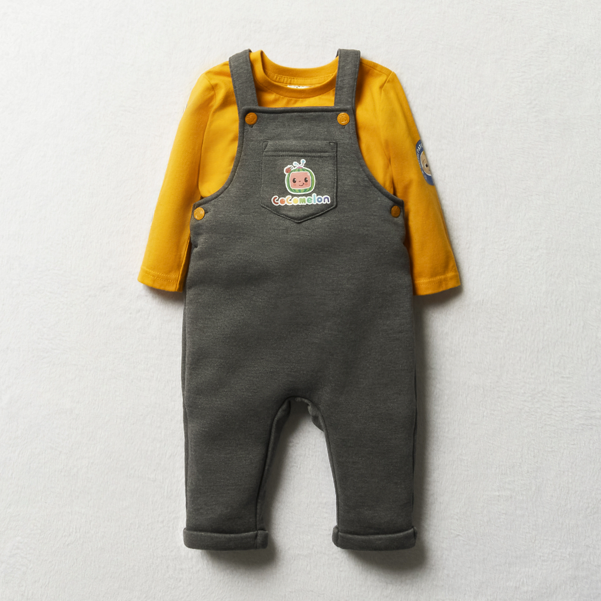 Cocomelon dungaree set charcoal-CHARCOAL-18-24 MTHS