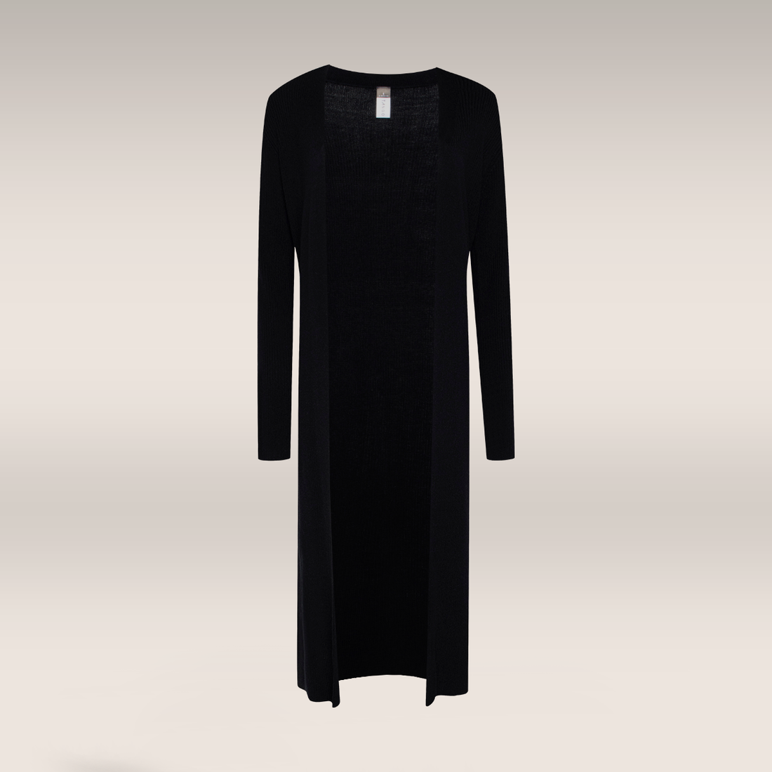 Long ribbed cardi black-BLACK-S