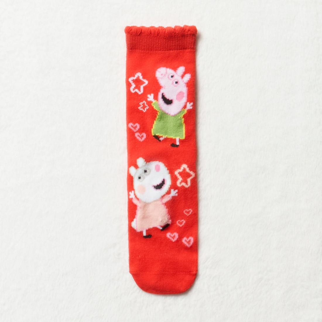 PG 3pk peppa pig st socks-CERISE-6-8 1/2