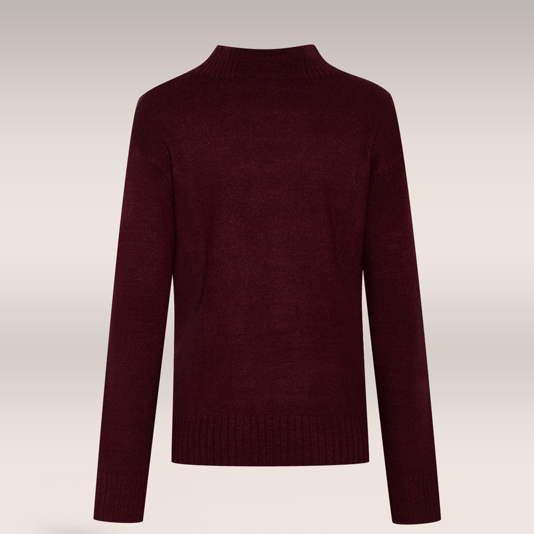 Front seam side slit pullover wine-WINE-M