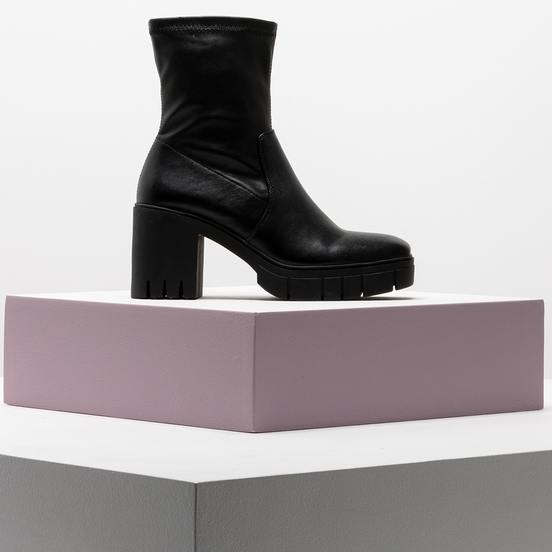 Cleated platform boot black-BLACK-5