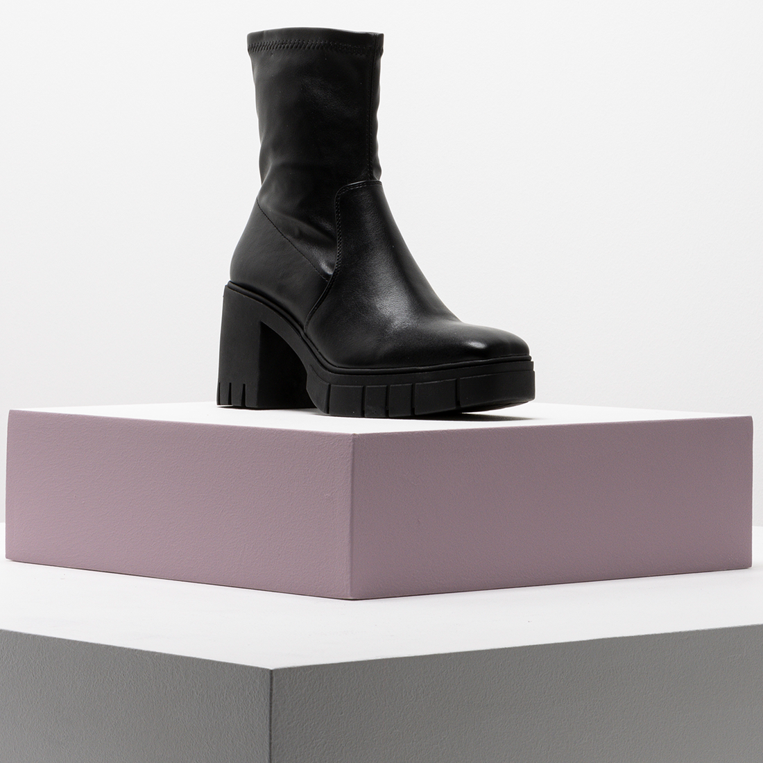 Cleated platform boot black-BLACK-5