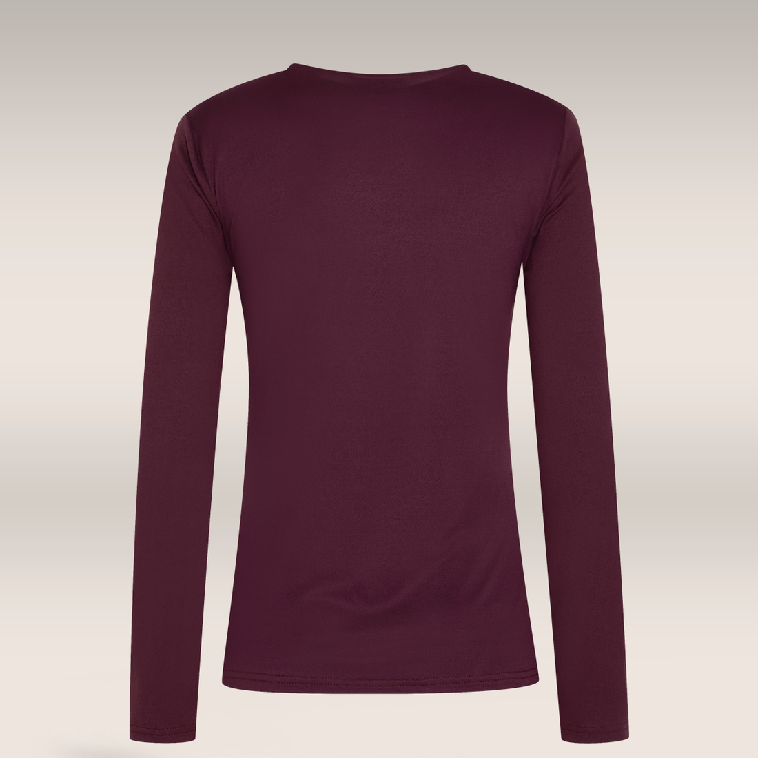 Scoop neck  long sleeve tee wine-BURGUNDY-M