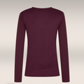 Scoop neck  long sleeve tee wine-BURGUNDY-M (1)