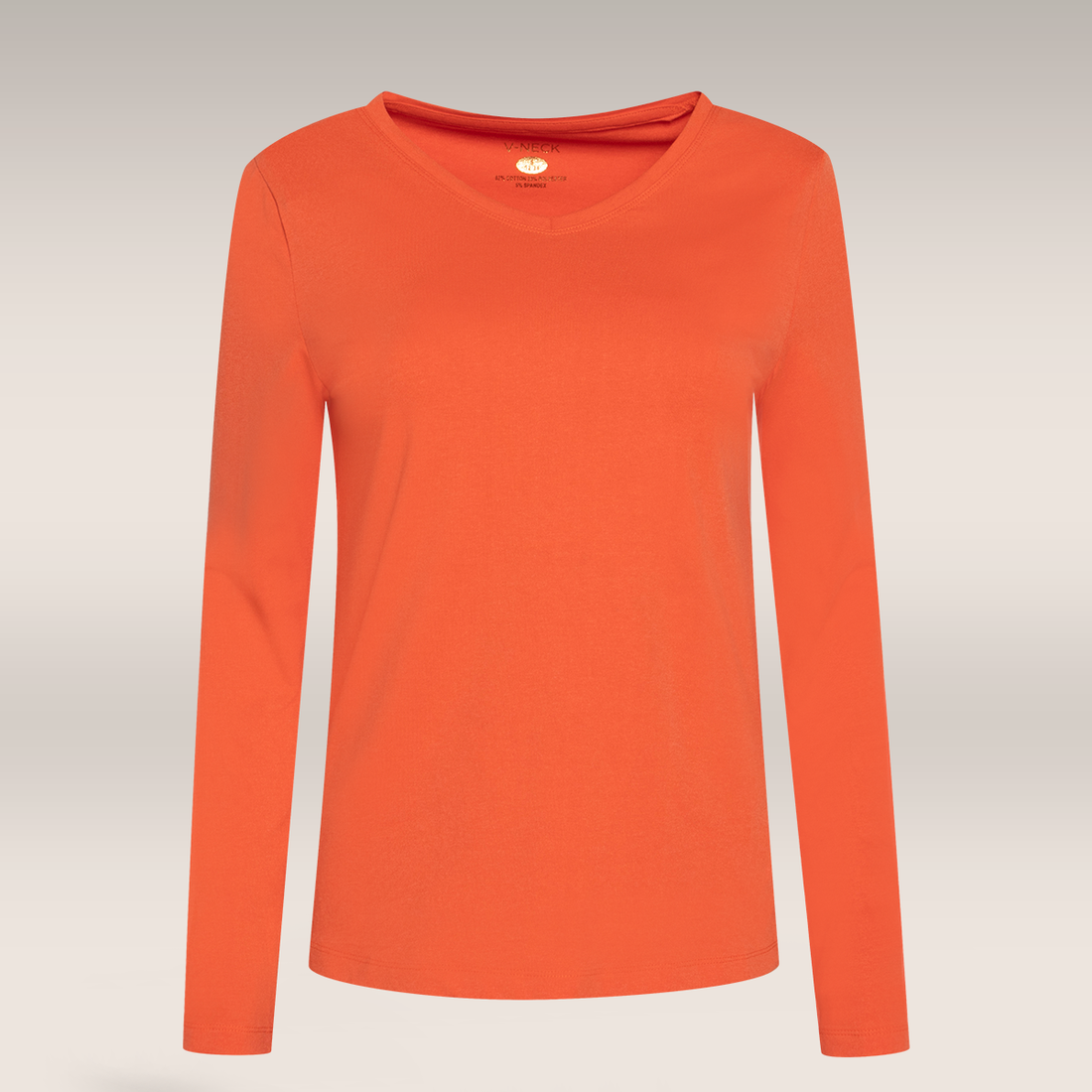 Crew neck long sleeve t-shirt coral-CORAL-M