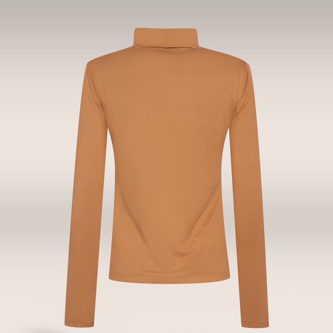 Poloneck long sleeve t-shirt cream-TAN-M