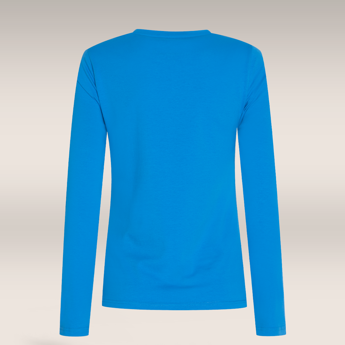 Crew neck long sleeve t-shirt blue-TURQUOISE-M