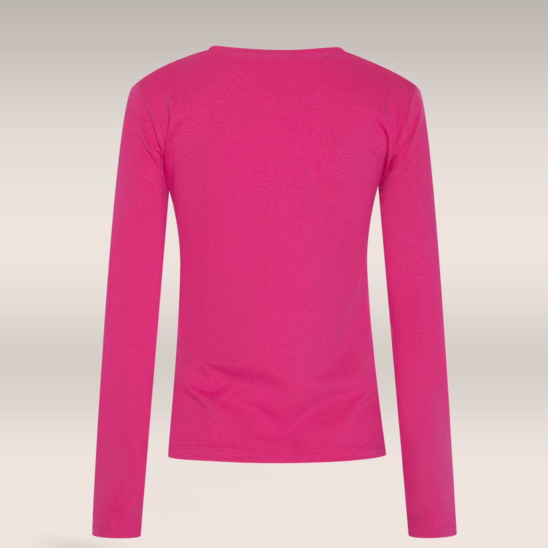 V NECK LONG SLEEVE T-SHIRT CERISE-CERISE-M