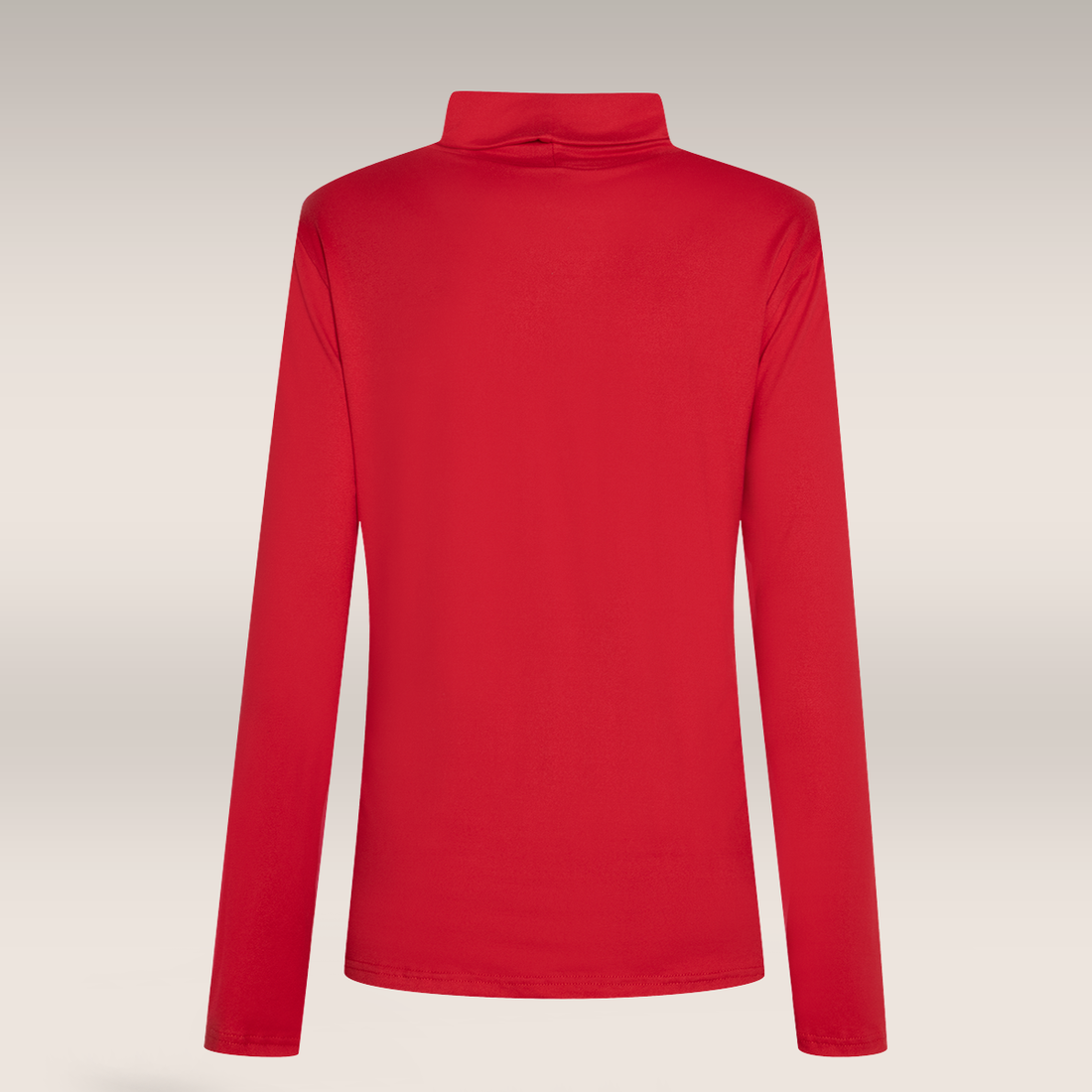 Poloneck long sleeve t-shirt cream red-RED-M