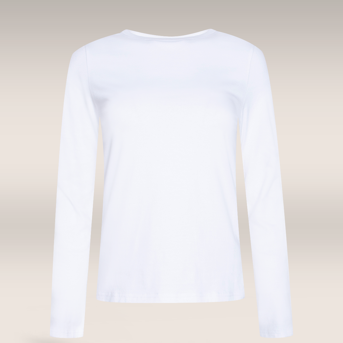 Crew neck long sleeve t-shirt white-WHITE-M