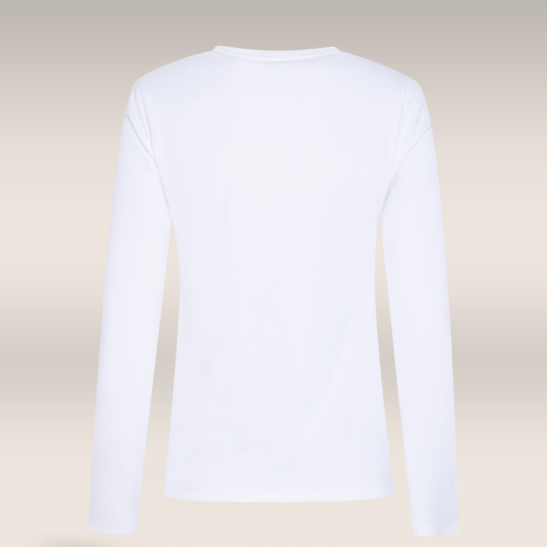 Crew neck long sleeve t-shirt white-WHITE-M