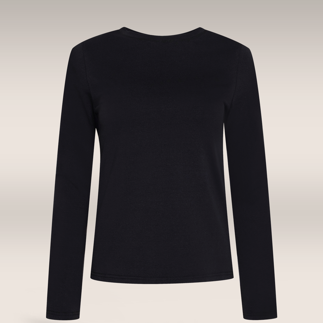 Crew neck long sleeve t-shirt black-BLACK-M