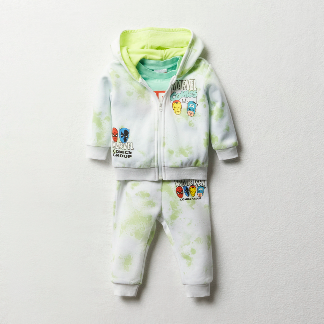 3 piece set Marvel tie dye lime-ASSORTED-18-24 MTHS