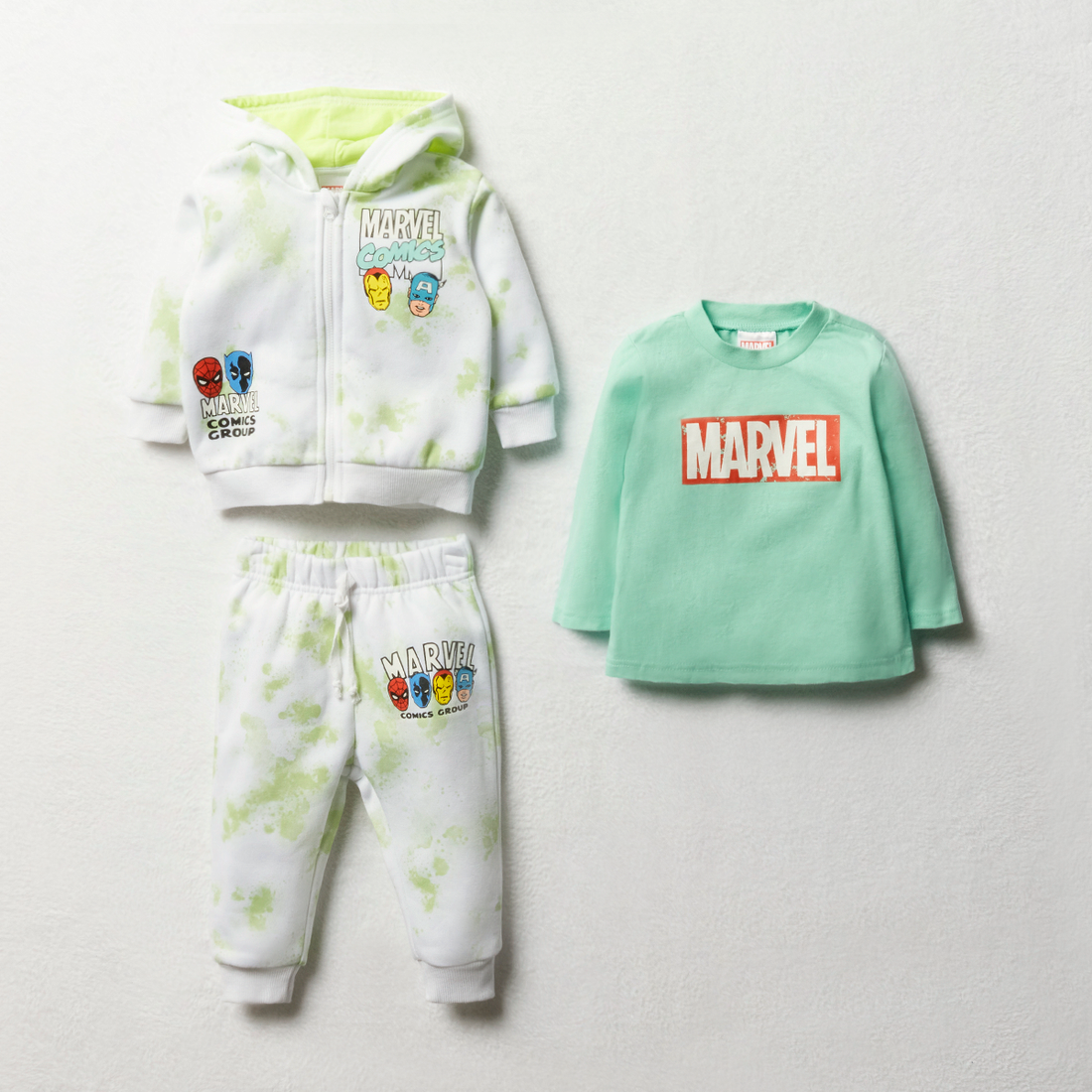 3 piece set Marvel tie dye lime-ASSORTED-18-24 MTHS