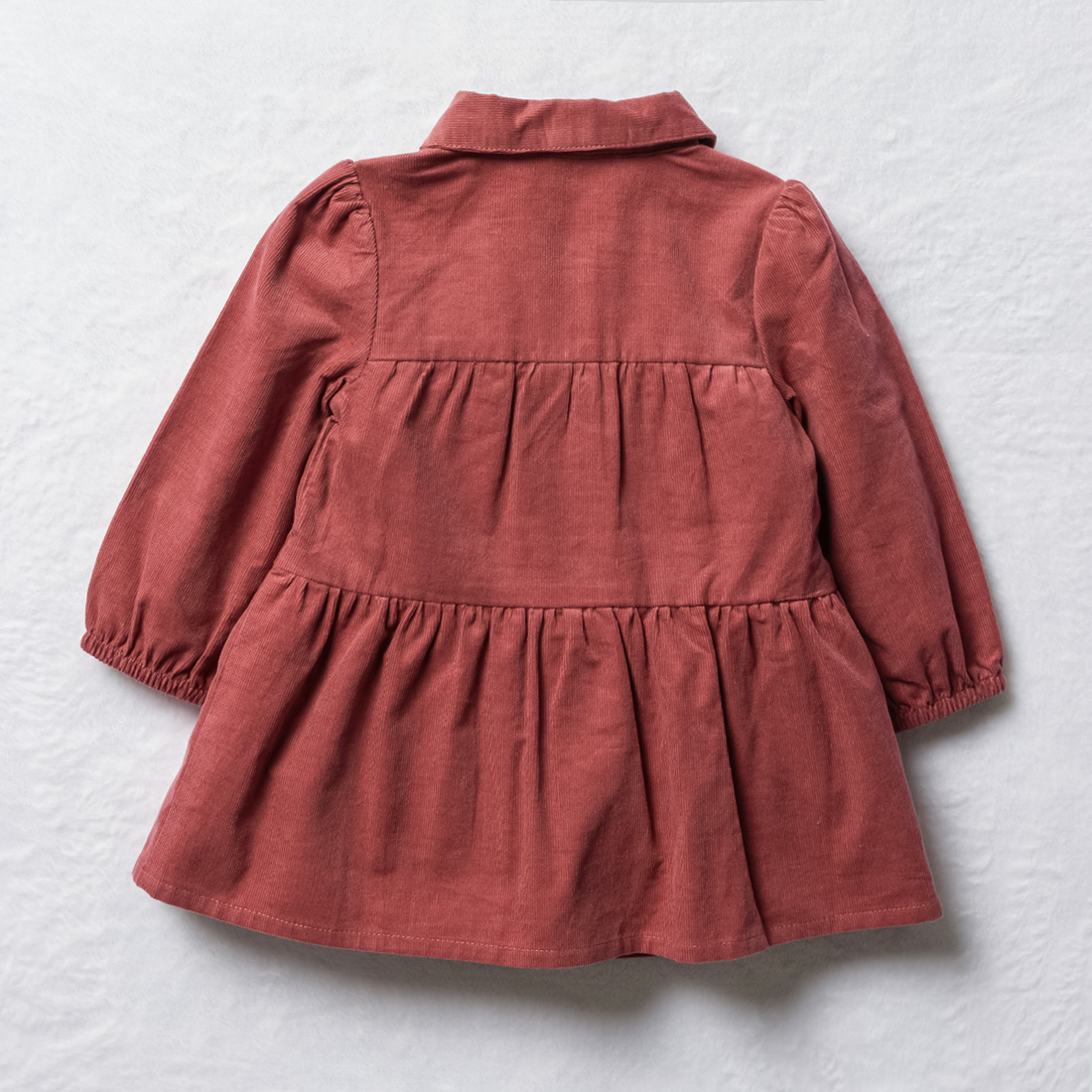 Button through cord dress roan rouge-BURGUNDY-6-12 MTHS