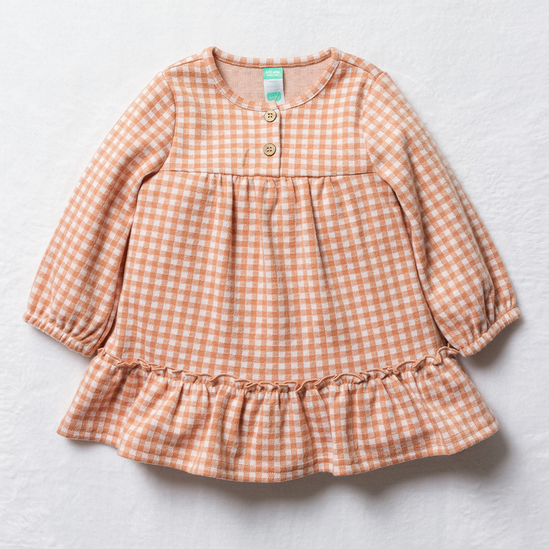 Check tired dress cork-TAN-6-12 MTHS