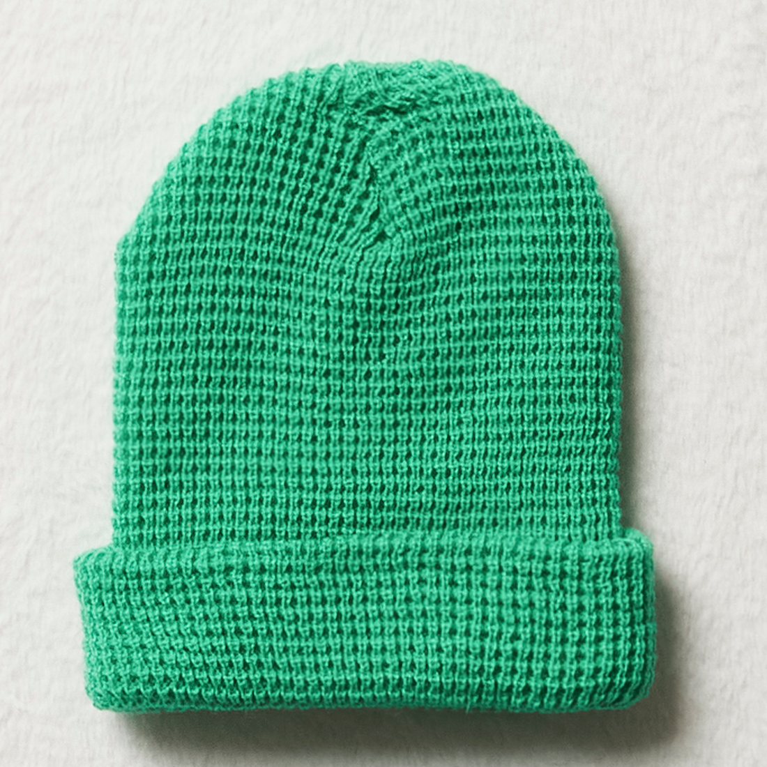 Waffle hat plain jelly bean green-JADE-48 CM