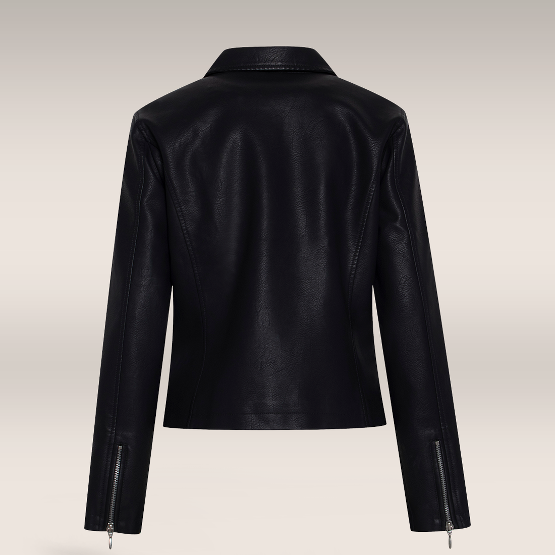 PU biker jacket black-BLACK-36