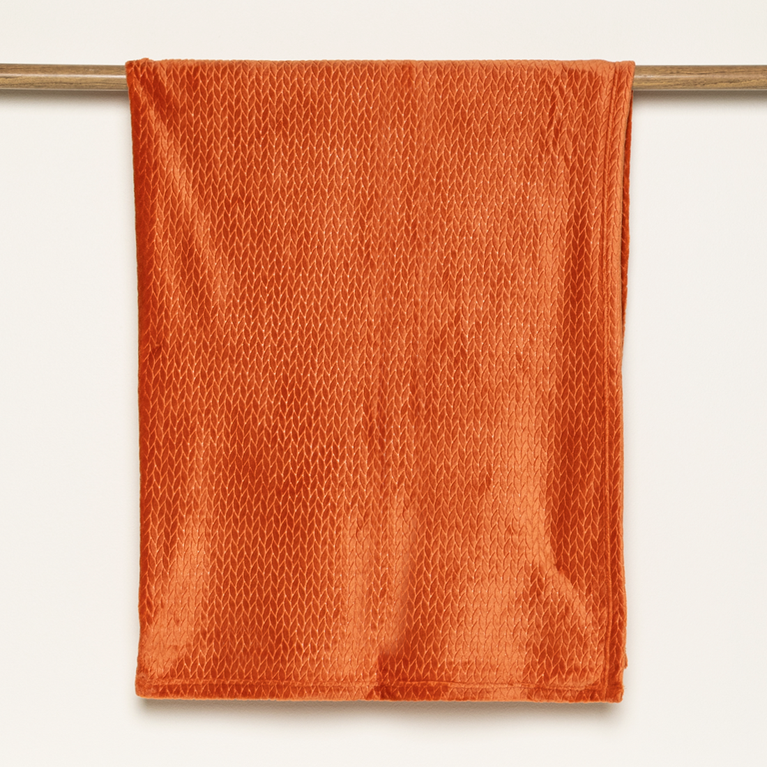 Plait small textured throw burnt orange-BURNT ORANGE-SMALL