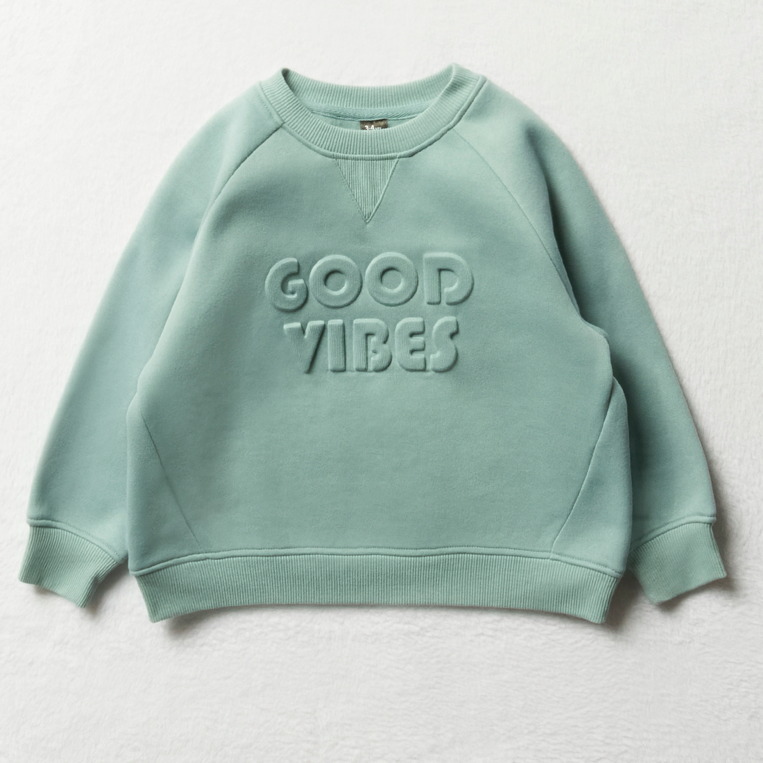 Blue good vibes embossed track top-MID BLUE-3-4 YRS