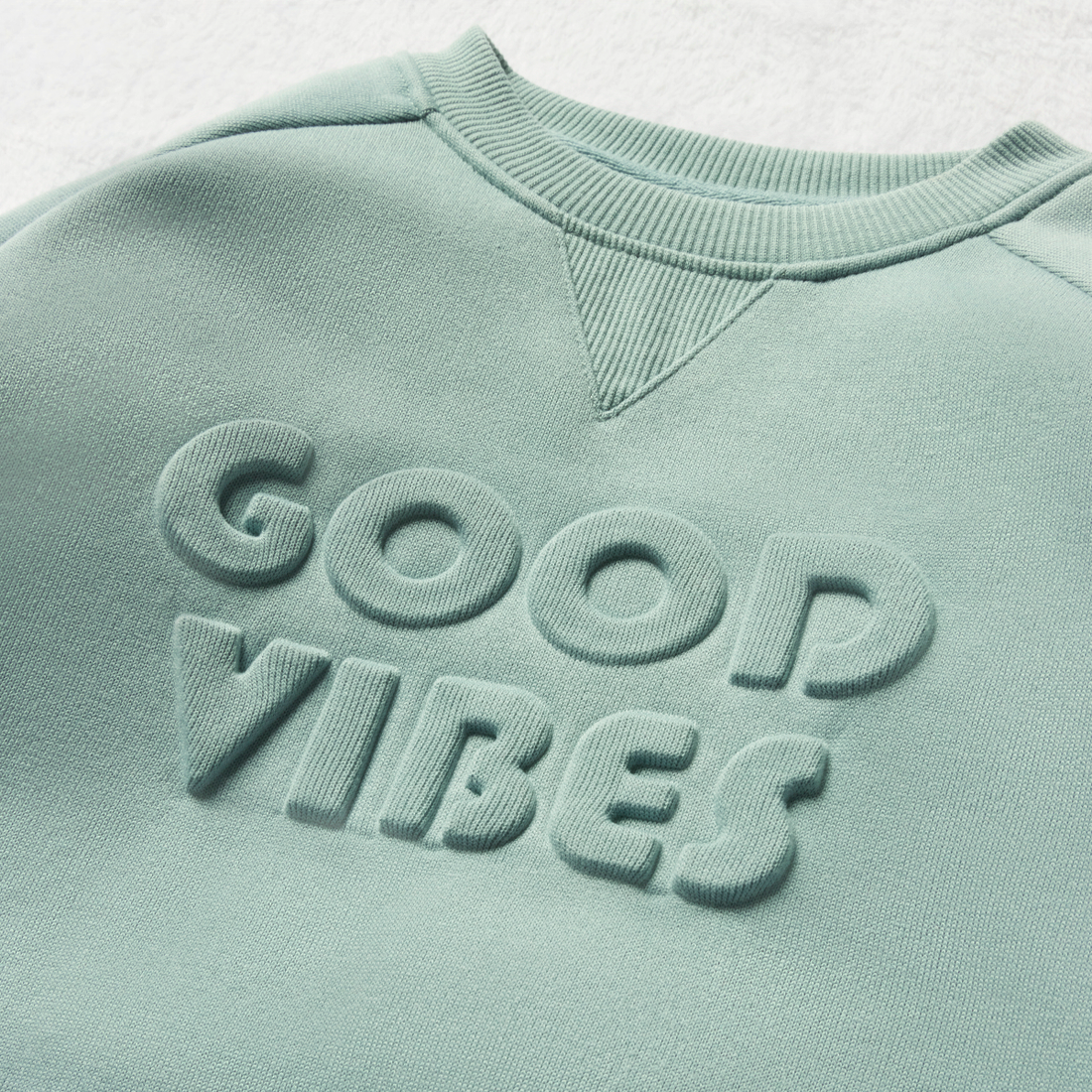 Blue good vibes embossed track top-MID BLUE-3-4 YRS