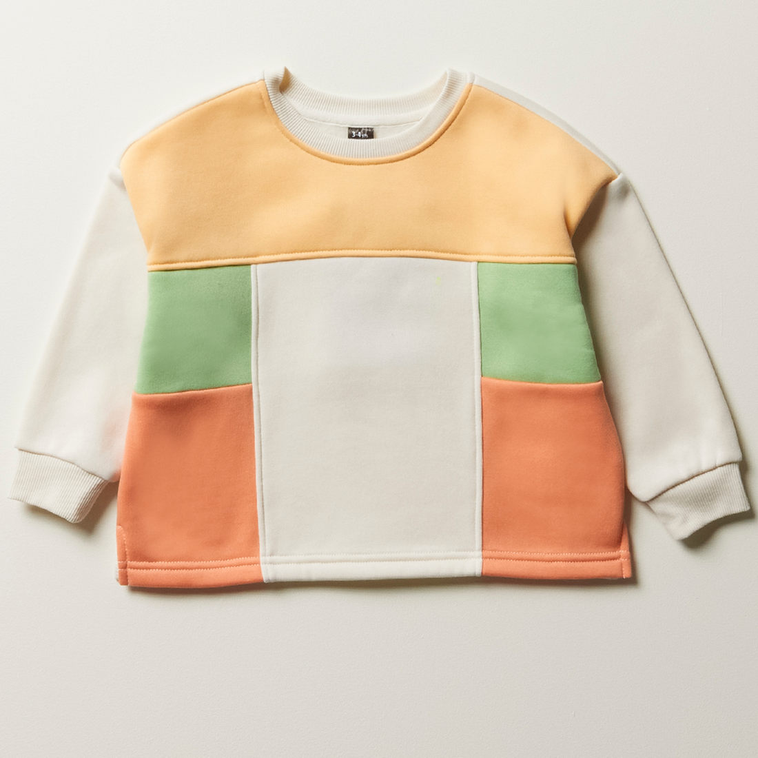 Colour blocked crewneck track top-YELLOW-3-4 YRS