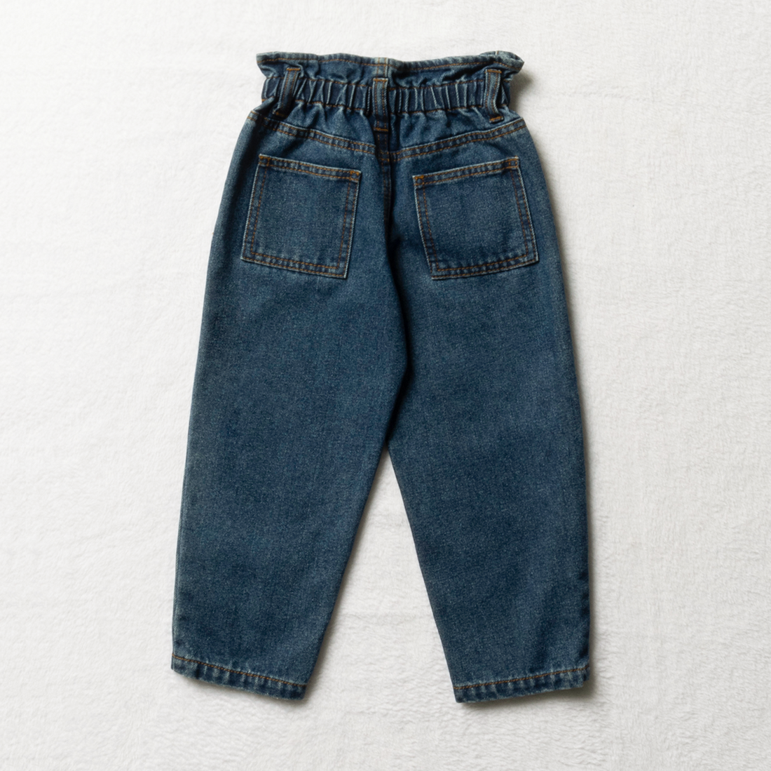 Button fly mom jean-MID BLUE-2-3 YRS