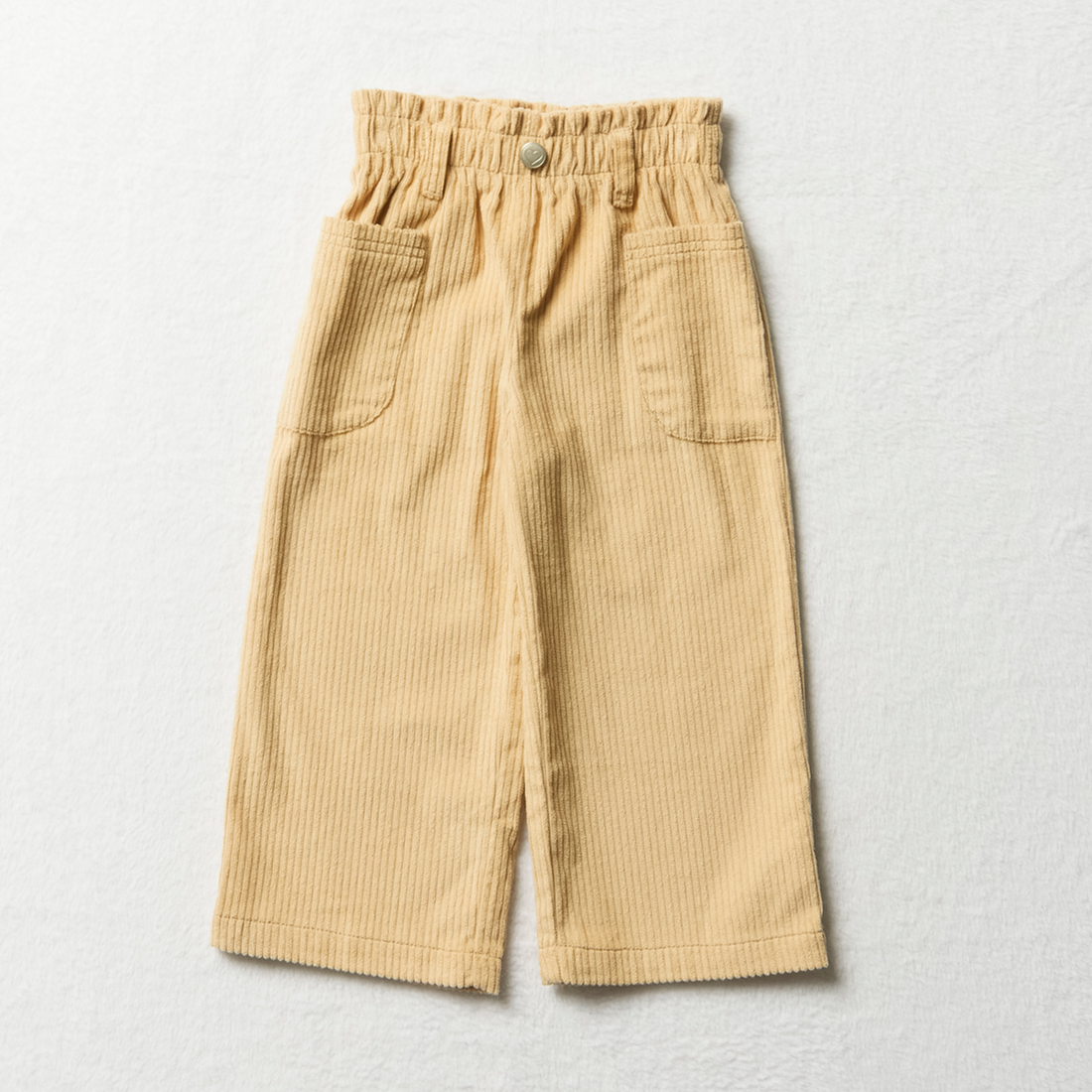 STONE CORD PAPERBAG PANTS WITH POCKET DETAIL-MILK-3-4 YRS