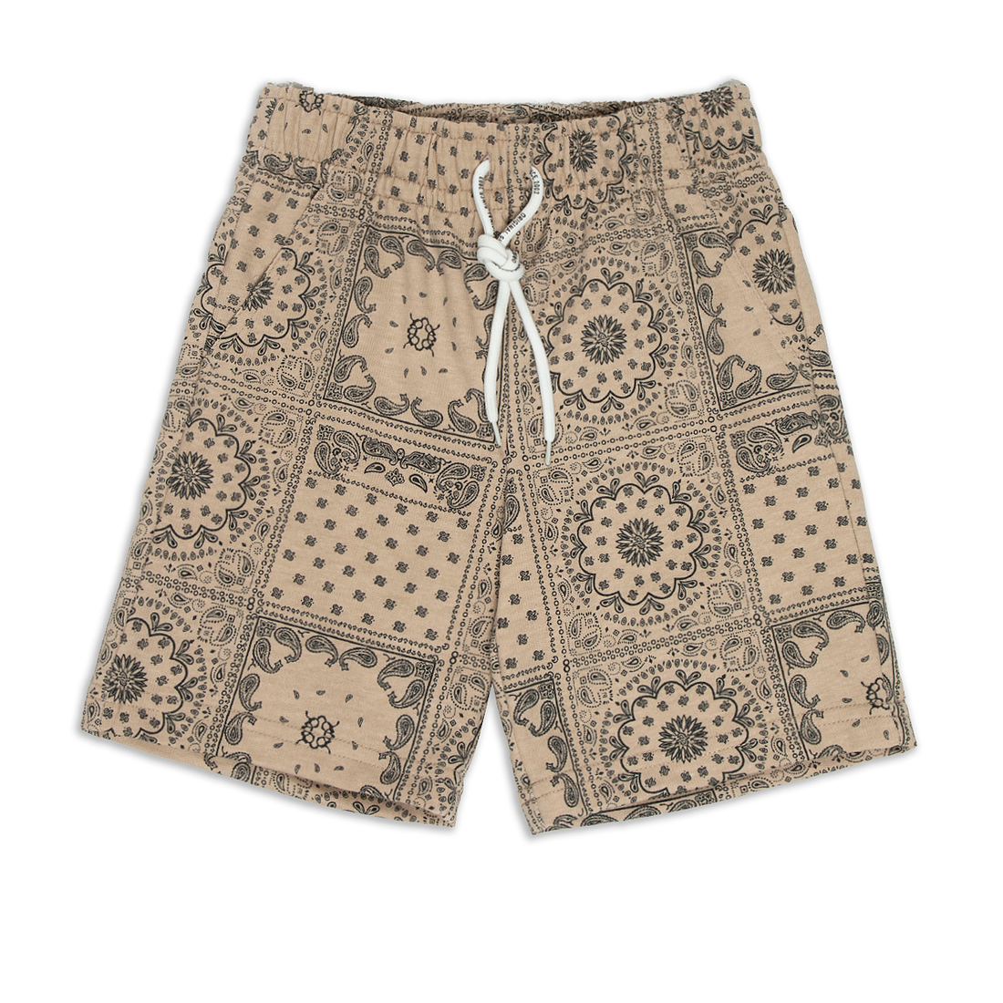 Basic knit short paisley AOP stone-STONE-12-13 YRS