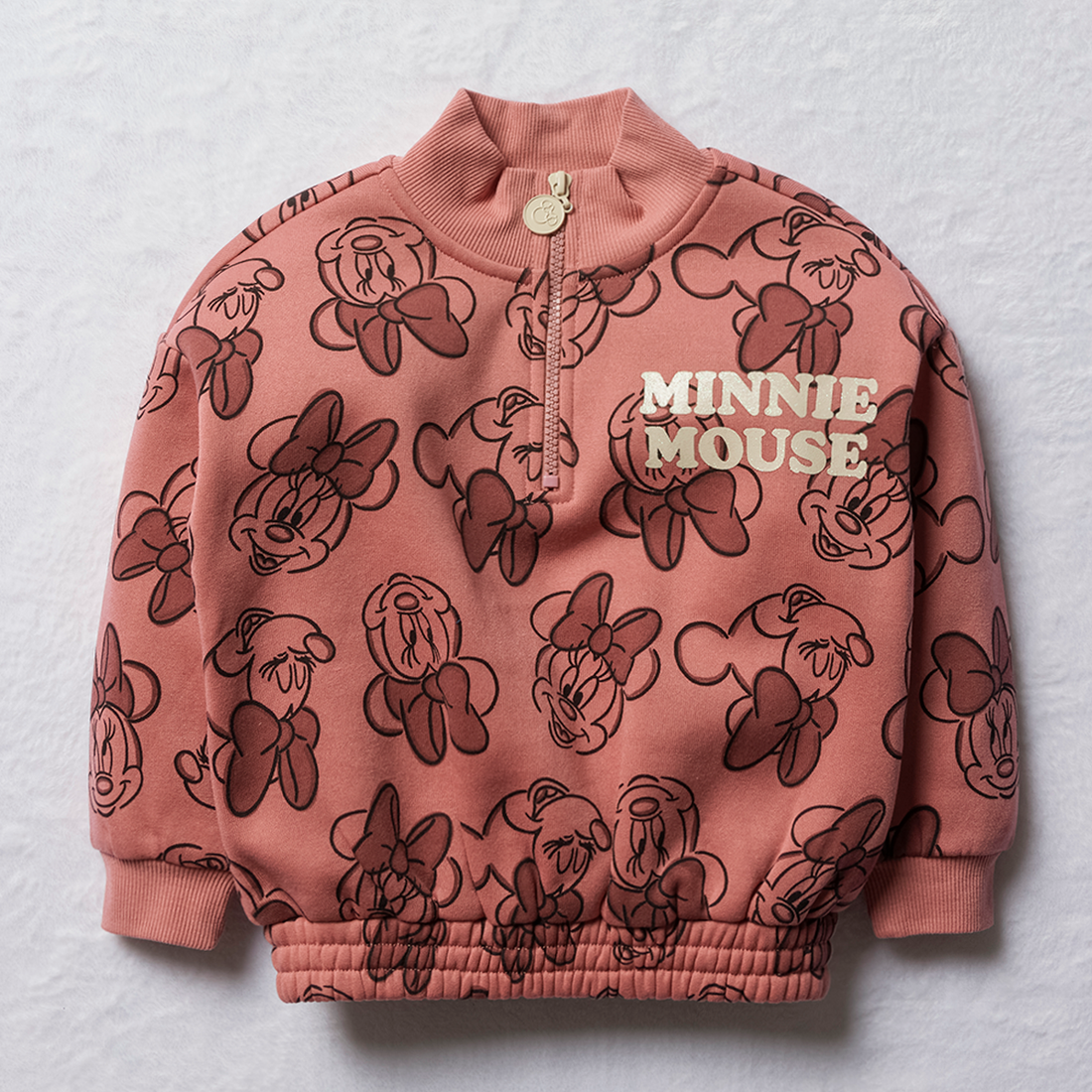 Minnie Mouse quarter zip tracktop dusty rose-DUSTY PINK-4-5 YRS