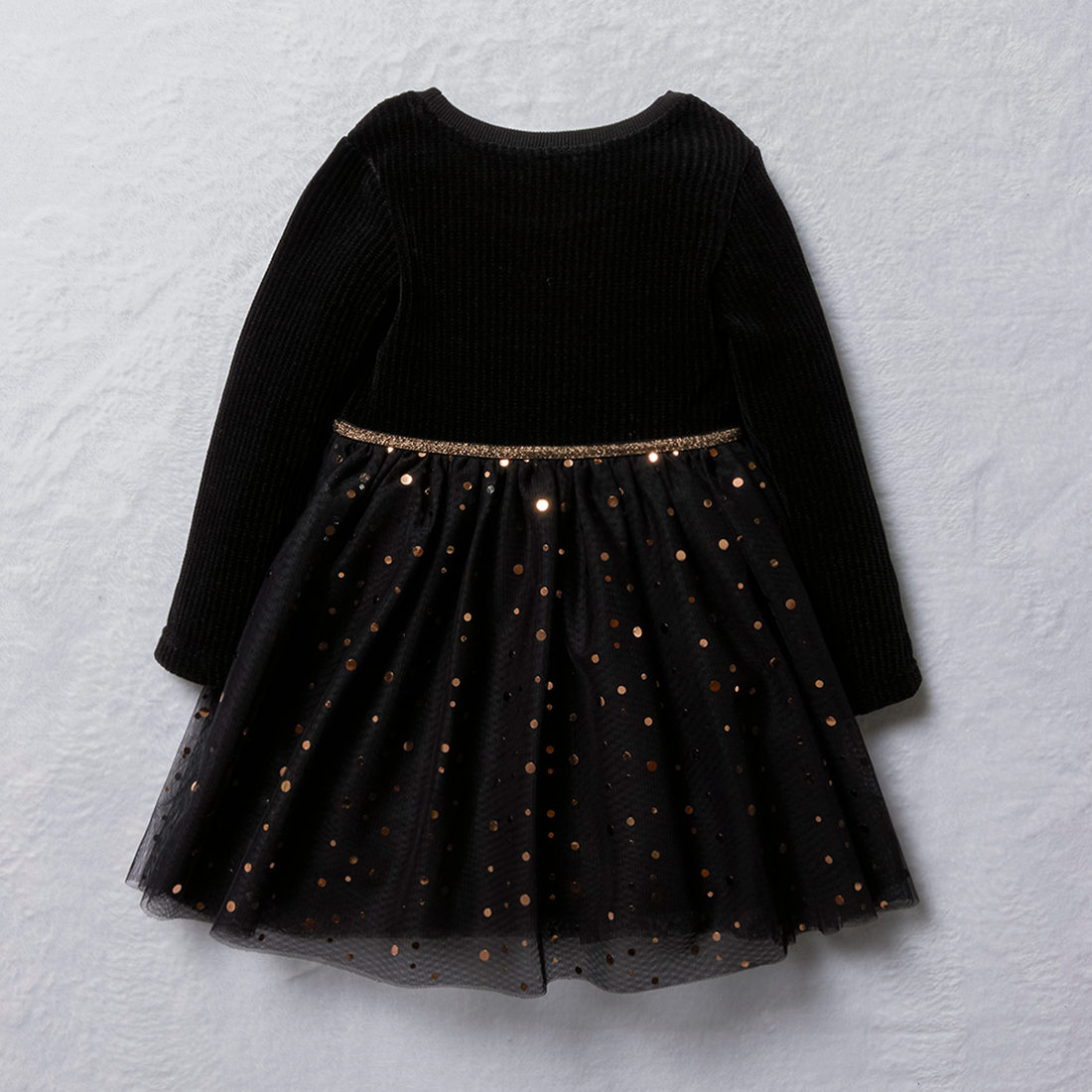 Barbie velour tulle dress black-BLACK-2-3 YRS