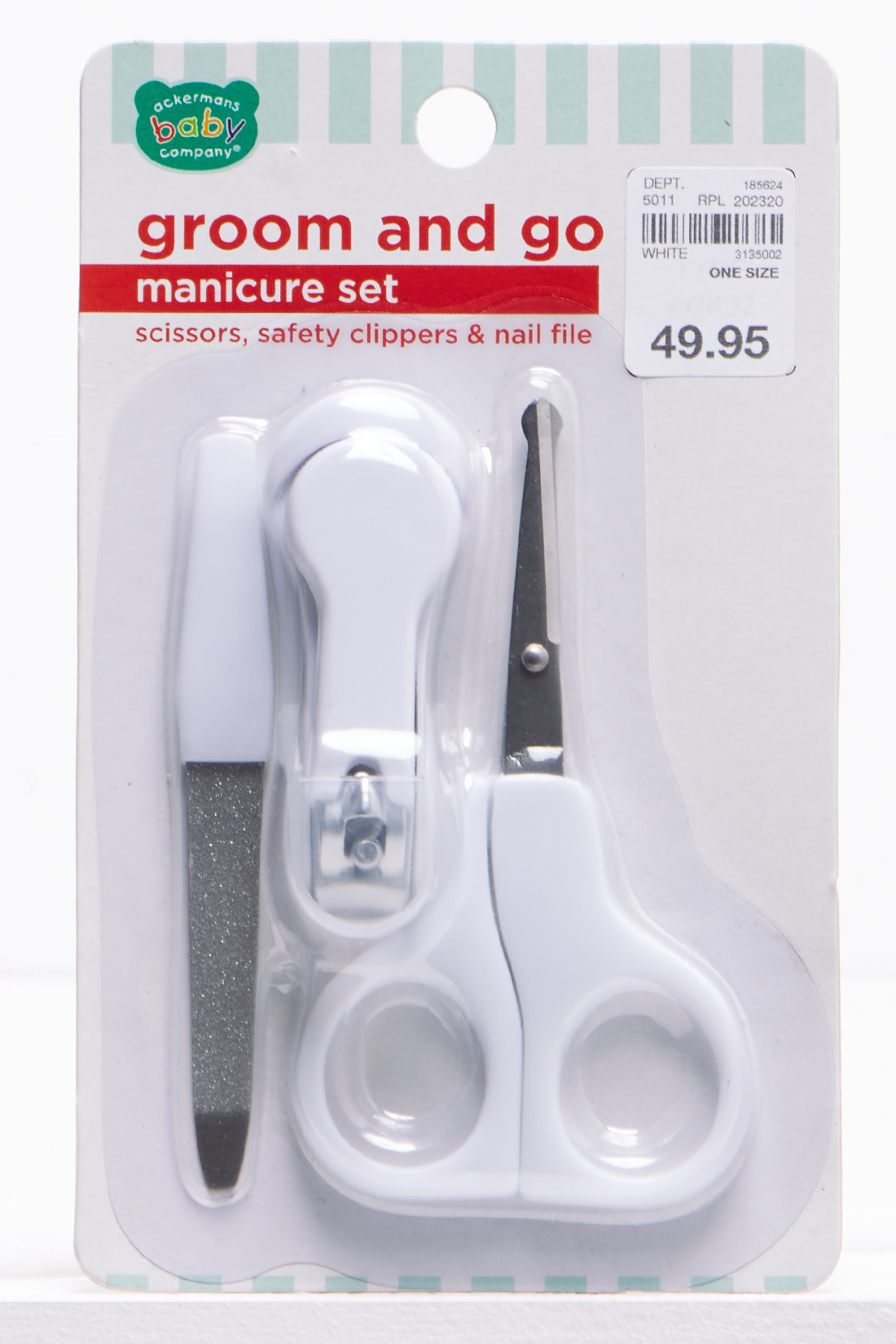 ABC 3PIECE MANICURE SET-WHITE-ONE SIZE