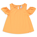 FABRIC COMBO COLD SHOULDER TOP ORANGE-ORANGE-2-3 YRS