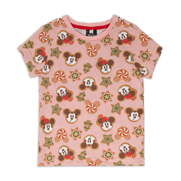 Mickey Mouse Christmas all over print t-shirt pink-LIGHT PINK-2-3 YRS