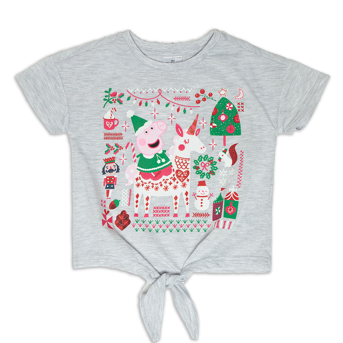 Peppa Pig Christmas t-shirt grey-GREY MELANGE-2-3 YRS